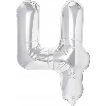 Balónek Fóliový balónek Číslice * 4 * Stříbrný 100 cm XL HEL