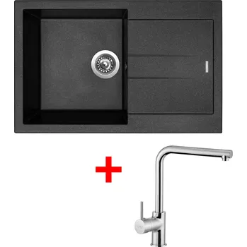 Set Sinks AMANDA 780 + baterie Barva: Černá metalická, Baterie: ELKA, Označení: Metalblack + Dárek