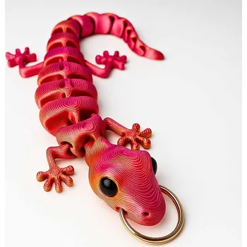 3D ještěrka přívěsek na klíče | Svíčkománie3D | Barva: Růžovo-zlatá