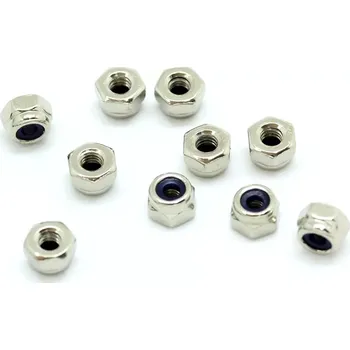 RC náhradní díl SWORKz ocelová samojistná matka M2,5, 10 ks.