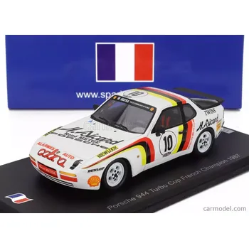 autíčko Spark-model Porsche 944 Turbo N 10 Cup Champion France 1987 Rene Metge 1:43 Bílá