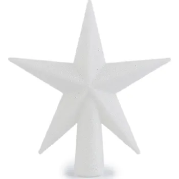 Vánoční dekorace Vánoční hvězda na stromeček, barva 1 krémová nejsvět. glitry