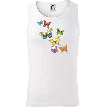 Barevní motýli - Tílko pánské Core - S ( Bílá )