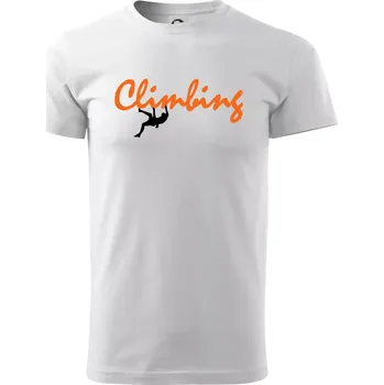 Climbing psací text - Klasické pánské triko vyšší gramáže - M ( Bílá )