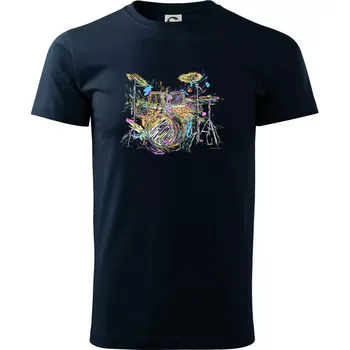 Bicí barevné splash - Triko extra velké (5-8XL) - 7XL ( Námořní modrá (velmi tmavá - téměř černá) )