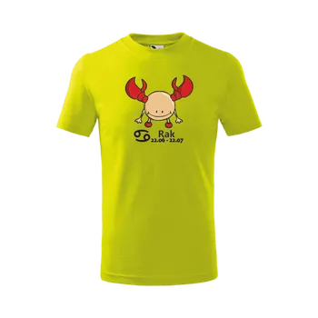 Chlapecké oblečení ON-DESIGN Dětské tričko znamení RAK Velikost: 110 cm/4 roky, Barva: limetková