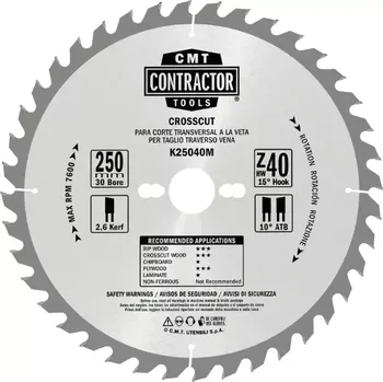 Pilový kotouč Pilový kotouč na dřevo, Masterpack - D190x2,2 d30 Z24 HW, 10ks, - K19024M-X10, CMT Contractor