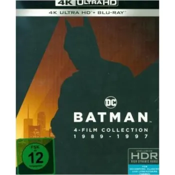 Blu-ray film Batman 1-4 Collection 4K, 4 UHD-Blu-ray + 4 Blu-ray – Tim Burton,Joel Schumacher,Michael Keaton,Val Kilmer,George Clooney (DE)