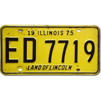 Plechová cedule Americká SPZ Illinois 1975 Yellow ED7719
