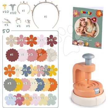 Šperk Květinářství s vlastní výrobou květinových šperků Crea Flower Jewelry Set Smoby s textilními lupínky a bižuterií 100 doplňků