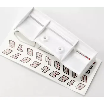 RC náhradní díl Traxxas křídlo bílé, samolepky: E-Revo 1:16