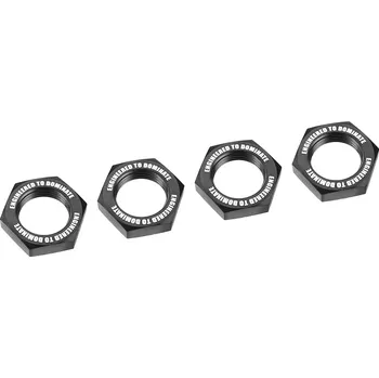 RC náhradní díl Team Corally Matky kol - vroubkované - hliníkové - černé - 4 ks