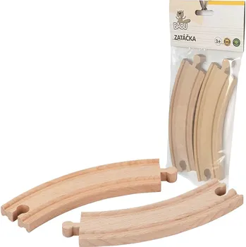 Vláček a vláčkodráha BABU vláčky - Kolej zatáčka 17 cm, 2 ks