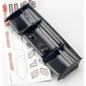 RC náhradní díl Traxxas křídlo černé, samolepky: E-Revo 1:16