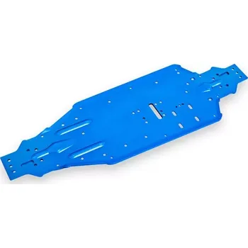 RC náhradní díl Traxxas šasi hliníkové modře eloxované