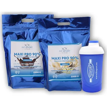 Proteinový nápoj FitSport Nutrition 2x Maxi Pro 90% 2500g + šejkr Fitsport Varianta: strawberry