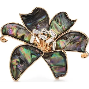Brož B-TOP Pozlacená brož ve tvaru květu s perleťovými lístky