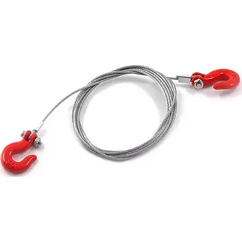 RC náhradní díl Yeah Racing Ocelové tažné lano s háky (1ks)