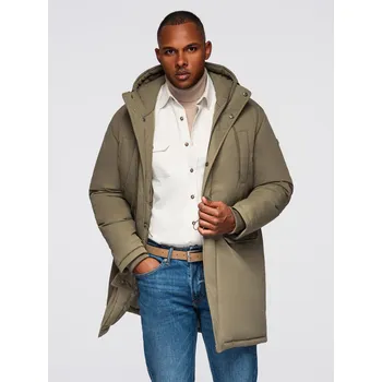 Pánská klasická dlouhá bunda parka - olivová V3 OM-JAPJ-0313 - XL