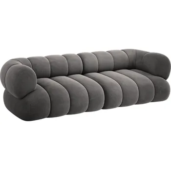 Pohovka Cosmopolitan Design Šedá sametová čtyřmístná pohovka Koge 240 cm