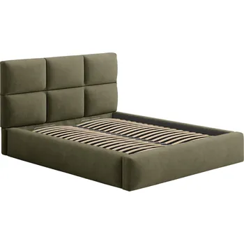 Postel Windsor & Co Zelená sametová dvoulůžková postel Libera 160 x 200 cm s úložným prostorem