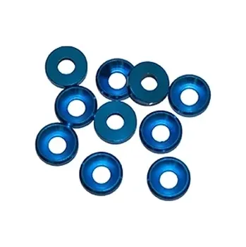 RC náhradní díl Ultimate Racing 4 mm.alu podložky modré (10 ks.)