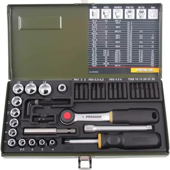Sada nářadí Proxxon 23070 sada nástrčných klíčů a šroubováků s ráčnou 6,3 mm (1/4") (Proxxon 23070 sada nástrčných klíčů a šroubováků s ráčnou 6,3 mm (1/4"))