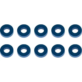 RC náhradní díl Associated Bulkhead podložky, 7.8x3.5x2,0mm, modré alu, 10 ks.