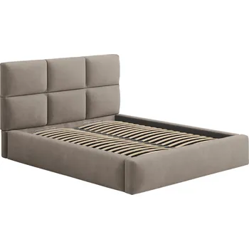 Postel Windsor & Co Hnědá sametová dvoulůžková postel Libera 160 x 200 cm s úložným prostorem