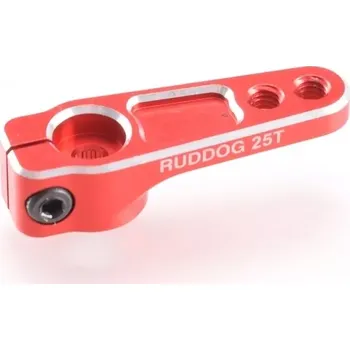 RC náhradní díl RUDDOG Hliníková servo páka 25 zubů, červená
