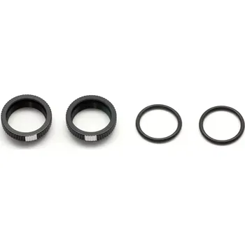 RC náhradní díl SWORKz hliníková nastavitelná matka tlumiče včetně těsnění, černé, 2+2 ks.