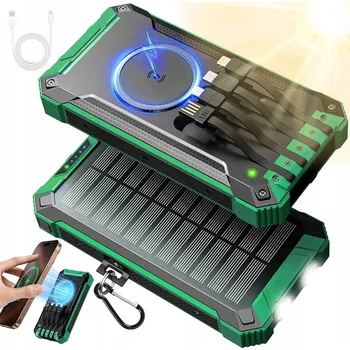 Powerbanka POWERBANK 26800MAH MULTIFUNKČNÍ 4 KABELY 3 PORTY 2 SVÍTILNY BEZDRÁTOVÉ NABÍJENÍ