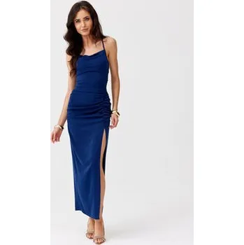 Dámské šaty Roco Fashion Koktejlové šaty Aria Tmavomodrá Slim Fit 38