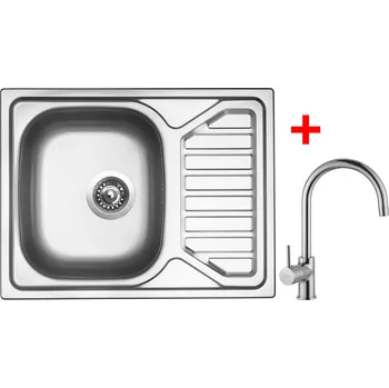 Nerezový dřez Set Sinks OKIO 650 matný 0,6 mm + baterie Baterie: VITALIA
