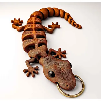 3D menší ještěrka přívěsek na klíče | Svíčkománie3D | Barva: Hnědá pastelová