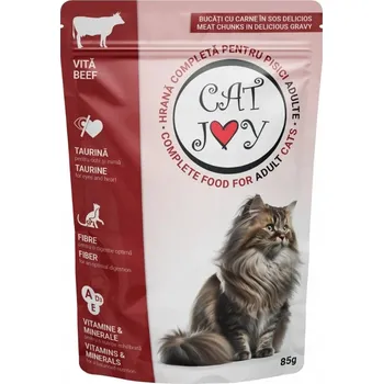 Krmivo pro kočku Cat Joy | Mokré krmivo pro kočky Hovězí 85g Kapsička pro kočky