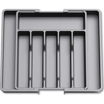 Úložný box Organizér Do Šuplíku na příbory Separátor Vložka Kontejner Šedá Přepážka