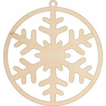 Vánoční dekorace DŘEVĚNÁ VÁNOČNÍ KOULE NA VÁNOČNÍ STROMEK, VLOČKA, AŽUROVÁ DÁREK