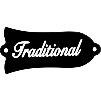 Klasická kytara Dekorativní kryt pro elektrickou kytaru Gibson Tvar zvonku s nápisem Traditional Stylový doplněk pro klasické modely Vintage kytarové příslušenství