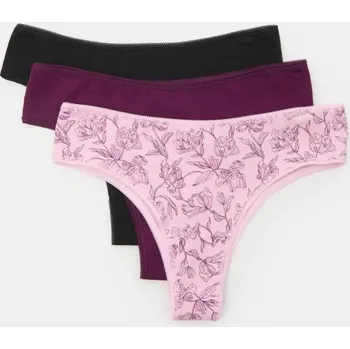 Kalhotky Sinsay - Sada 3 kusů brazilských kalhotek - vícebarevná - 001GU-MLC - 001GU-MLC-XL
