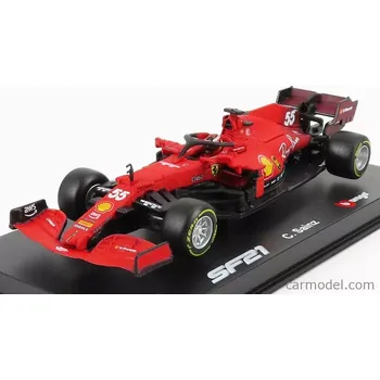 autíčko Bburago Ferrari F1 Sf21 Team Scuderia Ferrari Mission Winnow N 55 Season 2021 Carlos Sainz Jr. - Con Pilota E Vetrina - With Pilot And Showcase 1:43 Red