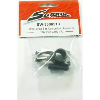 RC náhradní díl SWORKz Competition hliníkový zadní náboj kola, pravý, 1 ks.