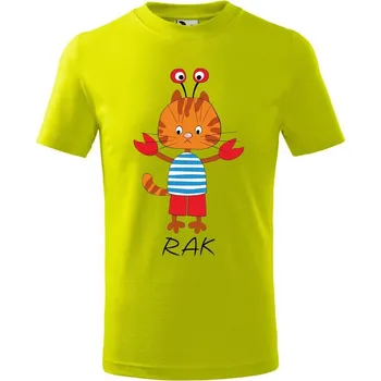 Chlapecké tričko DOBRÝ TRIKO Dětské tričko Zvěrokruh kočka Rak Velikost: 158/12 let, Barva: Limetková