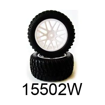 RC náhradní díl Himoto Gumy nalepené 1/10 Short course, na bílých diskách, 2ks.