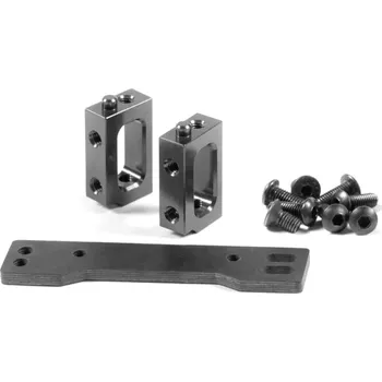 RC náhradní díl SWORKz S12-2 hliník/uhlík competition servo držák, sada