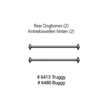 RC náhradní díl DF models 6480 Zadní hnací hřídele pro Buggy