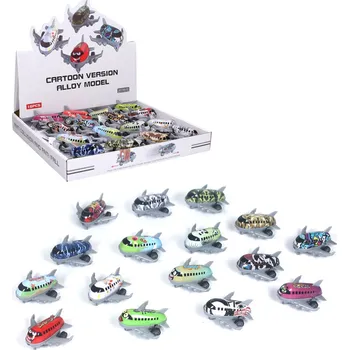 autíčko _Ostatní 1_ Letadlo veselé s očima na zpětné natažení kovové 16 druhů