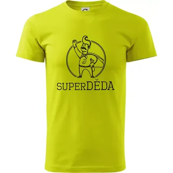 Superhrdina děda - Klasické pánské triko vyšší gramáže - XS ( Limetková )