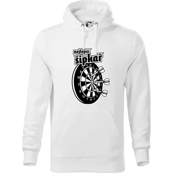 Pánská mikina Nejlepší šipkař - Mikina pánská Cape s kapucí - 5XL ( Bílá )