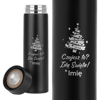 Termoska Termoska Černý s LED Displejem Praktický Dárek Na Vánoce Jsou Tady Vánoce